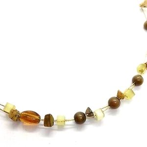Lia Sophia Butterscotch Jasper Tiger's Eye Illusion Necklace